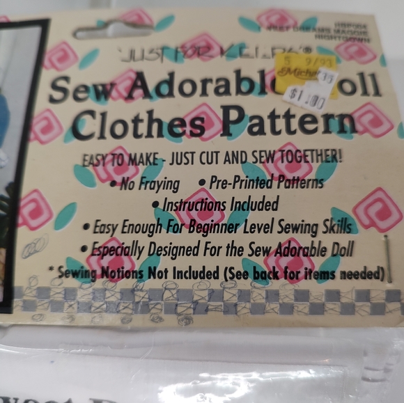 Vintage NOS '93 Just For Keeps Sew Adorable Clothes Pattern Sweet Dreams Maggie. - Picture 2 of 7